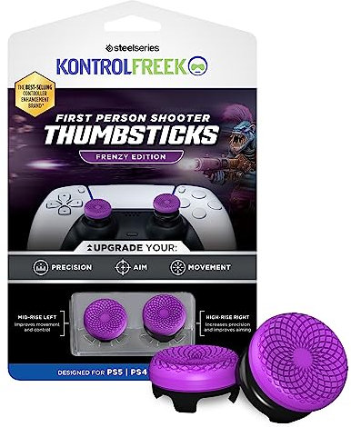 KontrolFreek FPS Freek Frenzy Manette de Jeu pour Playstation 5, PS5 et Playstation 4, Manette PS4, 1 Haute Taille, 1 Taille Moyenne, Violet/Noir
