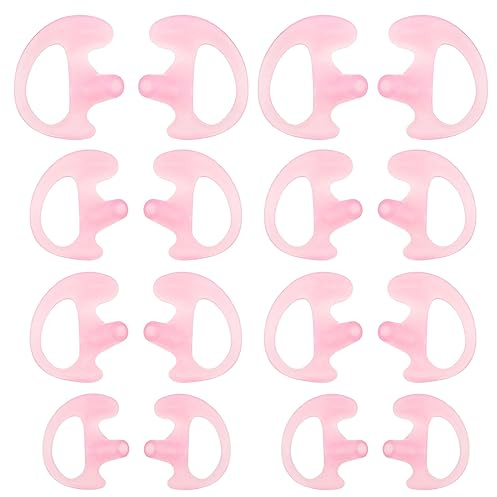 SG Store 8 Pairs Earmould Silicone Earpiece Earbud Earplug for Most Coil Tube Audio Kits Replacement Ear Insert for Left and Right Ears S/M/L Pink