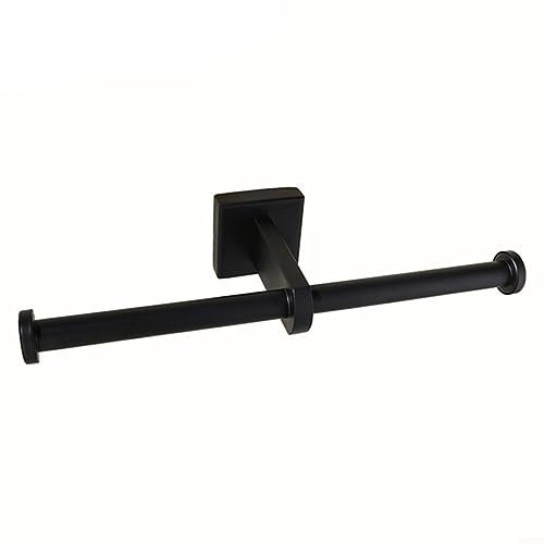 Minimalist And Stainless Steel Toilet Roll Holder For Bathrooms Double (Black)