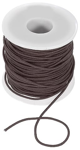 QUARKZMAN 1.5mm Elastische Kordel Elastische Gewinde Perlenschnur Kordel für Schmuck Herstellung Halskette Armband Perlen 54 Yards Braun