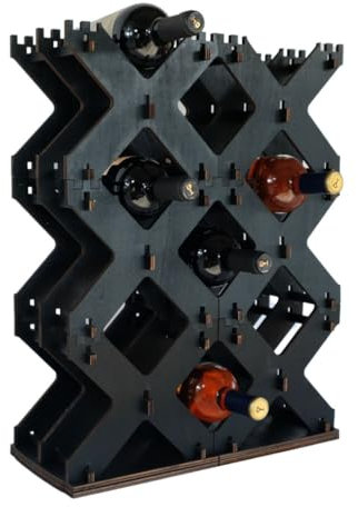 Pekiedo Weinregal Boden Weinregal Flaschenhalter aus Naturholz Keller Modernes Design abnehmbar mit vertikaler oder horizontaler Montage Weinküche Deko (Raute)