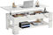 Lift Top Coffee Table with Storage, Coffee Table For Living Room, Wooden Coffee Table With 1 Shelf Large Hidden Storage Rectangular Lift-Top Sofa End Tea Tables, Marble White 120x60x(49.5-62.5) H cm