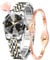 OLEVS Damenuhren Gold Silber Leicht Ablesbare Ziffern Diamant Uhren Damen Japan Analog Quartz Wasserdicht Leuchtend Datum Armbanduhr Geschenk Set