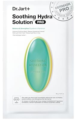 Dr.Jart+ Dermask Soothing Hydra Solution Korean Face Mask for Visibly Irritated Skin | Sheet Mask | Korean Skin Care | Travel Size, 1 Pack
