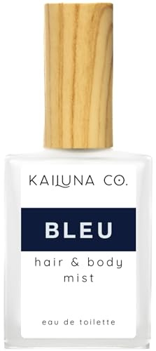 Kailuna Co. Bleu for Men Natural Hair & Body Mist Spray, Pure Essential and Fragrance Oils, Alcohol-Free, Handmade in California, 0.5Fl Oz