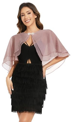 Châles et écharpes en Tencel transparent pour robes de soirée, cape de mariage douce et légère pour demoiselle d'honneur, rose poudré, taille unique