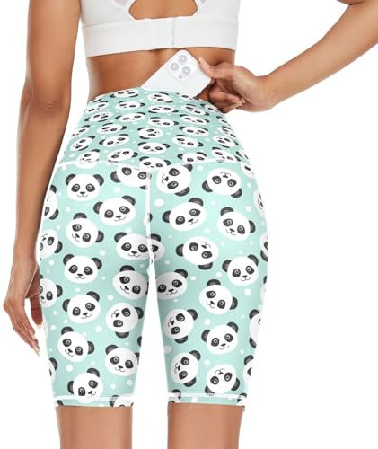 Damen Yoga Shorts Tier Panda Polka Punkt Sport Yoga-Hose Kurze Sporthose Leggings Fitness Shorts Laufhose Kurze Hose Niedlich Tragen