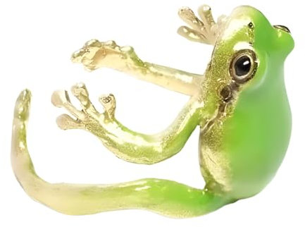 Kreativer Frosch-Ring, verstellbarer Frosch-Ring für Damen und Herren, Emaille, Frosch, offener Ring für Damen und Herren, verstellbar, lustig, niedlich, Tier-Fingerring, Schmuck für Freunde, Paare