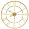Technoline WT1618, 60 cm Wanduhr in Gold mit römischen Ziffern, filigran, dezent, Metall