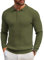 COOFANDY Men's Jumper Poloshirt Long Sleeve Knitted Pullover Regular Fit Men's Winter Sweater Casual Solid Color Tops Army Green L