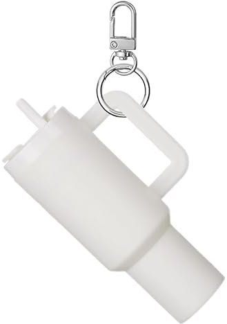 TEITEAI Mini Keychain for Stanley Cup - Cute Mini Keychain for Women's Purse & Backpack, White, XS