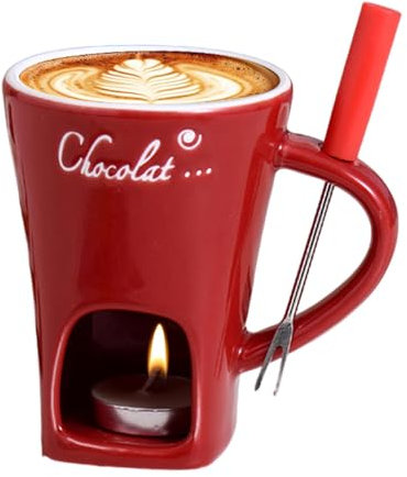 FondueFork para calentar mantequilla, taza para derretir chocolate caliente,Taza de cerámica para fundir, taza de fondue para olla caliente | Calentador de mantequilla, calentador de té ligero, crisol
