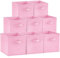Lifewit Aufbewahrungsbox 8 Stück, Kleiderschrank Organizer, Faltbare Körbe Aufbewahrung, Ordnungsboxen mit Griffen, Storage Boxes für Kleidung, Handtücher, Bücher, Regalkörbe 33 x 33 x 31.5 cm, Rosa