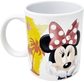 Disney Minnie I Love Summer Tazza da Thè Mug in Ceramica per Colazione Merende Lavabile in Lavastoviglie 36cl