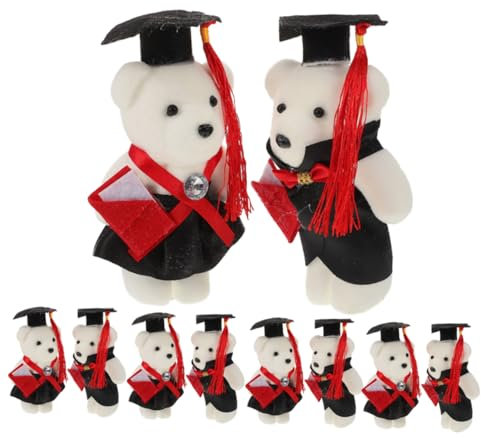 VALICLUD 12stücke Abschluss Bären Plüsch Mit Doktorhut Süße Kuscheltiere Für Abschlussfeier Und Blumenstrauß-dekoration Für Absolventen Und Feierlichkeiten