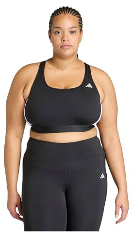 adidas Damen Optime Essentials Workout 3-Stripes Medium Support (Plus Size) Sport-BH (1er Pack)