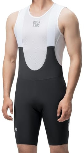 ROCKBROS Radlerhose Herren Gepolstert, Fahrradhose Kurz, Bib Shorts mit Träger, Atmungsaktive schnelltrocknende Radsport Trägerhosen für Rennrad & MTB, 3XL