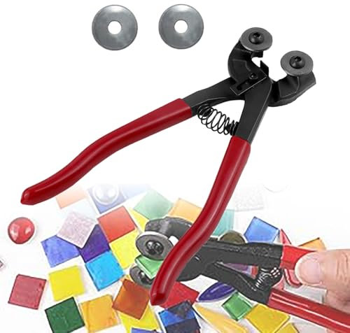 Glass Tile Nippers, Heavy Duty Wheeled Glass Mosaic Nipper, Tile Cutter Pliers with Soft-Grip Handle, Ceramic Tile Nipper, Nipper Cutting Tools