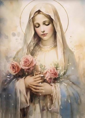 Vintage Gesegnete Jungfrau Maria Mit Dem Kind Christian Gebet Poster Drucke Leinwand Malerei Wand Kunst Bild Home Decor A4 60X80Cm Kein Rahmen