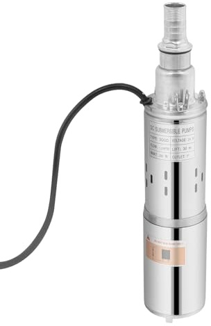 Pompa sommergibile a energia solare, 24 V DC 200 W, pompa a pressione massima di immersione 30 m, 1,5 m³/h, adatta per acqua domestica, giardino, stagni, fiumi