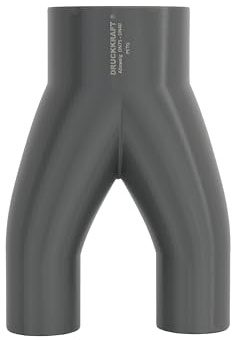 DRUCKKRAFT 2-Wege Abzweig Rohr DN 75 mm auf 40 mm | Abzweigstück | Y-Verteiler | Absauganlage | Volumenstrom | Rohrverbinder | Schlauchverbinder | Lüftung | PETG (DN75 auf 2-Fach DN40)