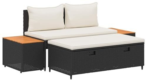 vidaXL Outdoor-Sofagarnitur 4 -Seater 4 pcs 55 x 30 x 39 cm, Stylisches Outdoor-Sofa-Set, Moderne Gartenmöbel, rechteckige Sitzbank, platzsparende Akazie für deinen Patio