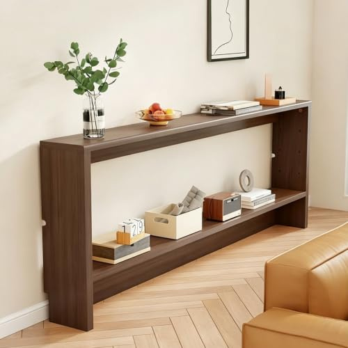 Wetsfgdg Consolle Ingresso Moderna Stretta, Tavolino Console, Tavolino da Divano, Piano Unico Pezzo, Stazione Ricarica, Legno, per Camera e Corridoio(150×10×70cm)