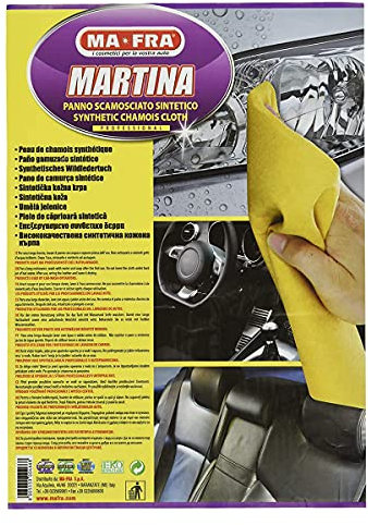 Ma-Fra, Martina, Panno Scamosciato Sintetico Ultrassorbente per l'Asciugatura della Carrozzeria e Vetri Auto Senza Lasciare Aloni o Macchie d’acqua. Ideale anche per la Pulizia degli Interni, 40x60cm