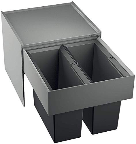 Blanco SELECT 45/2 Abfallsorter Abfalleimer Mülleimer Abfallsammler, Metall, Kunststoff, ohne Organisationsschublade, 45 cm Unterschrank