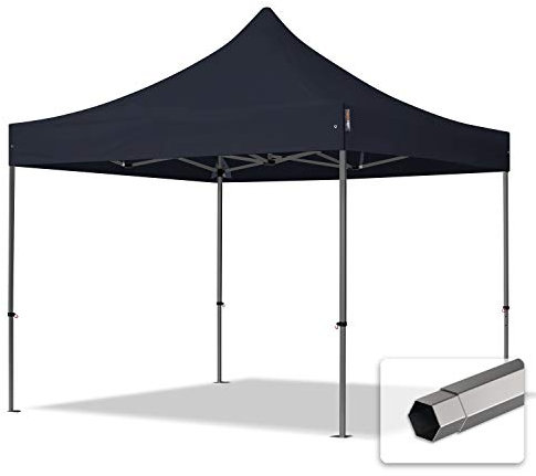 TOOLPORT Faltzelt Partyzelt 3x3m - ohne Seitenteile Premium Dach Faltpavillon Pavillon schwarz