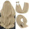 YoungSee Extensions Echthaar Bondings Blond 40 cm Keratin Bondings Extensions Echthaar Aschblond mit Platinblond Remy U Tip Hair Extensions Glatt Bonding Extensions Echthaar 50g 50strange #18/613