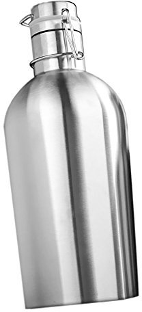 sgerste Edelstahl Bier Growler Swing Flachmann Home Party Bier Flasche Sicherer Saver 2 Größen – Silber, 2L