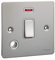 Schneider Electric Ultimate Flat Plate - Single Light Switch, with Flex Outlet and Neon Indicator, Double Pole, GU2214WPN, Pearl Nickel with White Insert