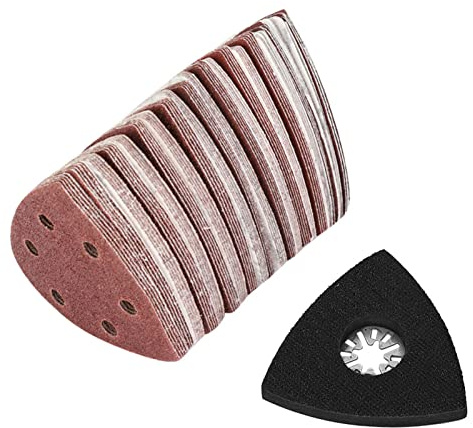 100 St¨¹ck Delta Schleifdreiecke, Schleifger?te-Zubeh?r Schleifpapier f¨¹r Dreieckschleifer 90mm Dreieckige Schleifpapier Fein Dreieckschleifer Schleifpapier mit 1 Sandpad 60# 80# 120# 180# 240#