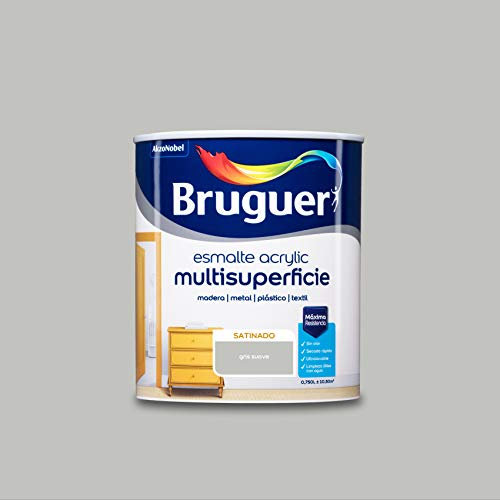 Bruguer Acrylic Multisuperficie Esmalte al agua Satinado Gris Suave 750 ml