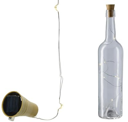 SOLAR 83334 Tapón con Microled Solar para Botella, Transparente, 75 Cm