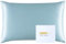 ZIMASILK 25 Momme Kissenbezug aus 100% Maulbeerseide, für Haar und Haut, Beide Seiten, 900 Thread Count, Naturseide, verdeckter Reißverschluss, 1 Geschenkbox (hellblau, 50 x 75 cm)
