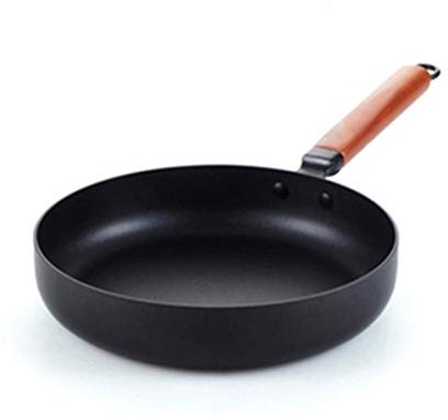 HIOD Pan Mini Padella Spessa in Ghisa Padella Antiaderente Facile da Pulire 26cm, Nero
