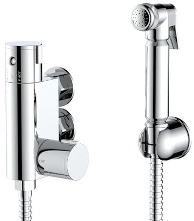 ENKI Duscharmatur mit Thermostat Aufputz mit Duschssäule Handbrause Set Standard