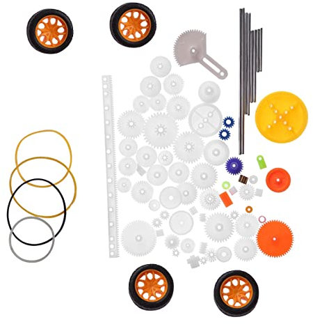 78 Stücke Kunststoff Getriebe Kit, Mini Elektrische Hobby Getriebe Riemenscheibe Riemenschnecke Rack Teile Set Für DIY Roboter Smart Auto Modell Getriebe Zubehör