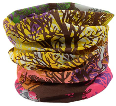 L&H Men Women Headband Bandanas Snood Multifunctional Face Cover Mask Tube Neck Warmer Head Hair Band Wrap Balaclava Gym Sports Cycling Yoga (Forest Ombre)