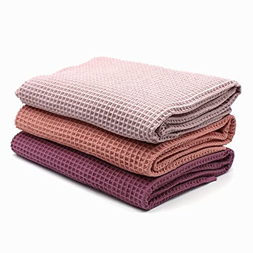 VmG-Store 3x Waffelpique Set je 0,5m x 1,5m Waffel Stoff 100% Baumwollstoff Tex Standard 100 (Set07, 3er Set)
