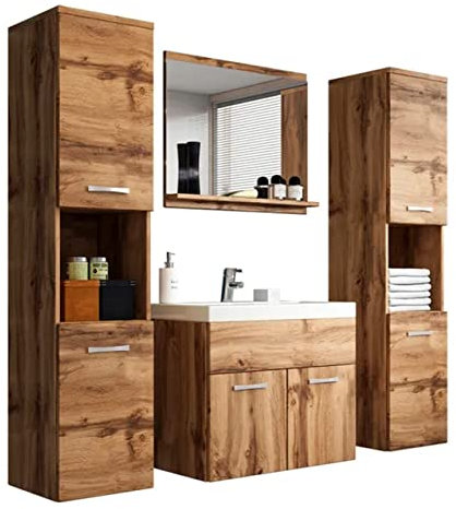PIASKI Conjunto de Muebles de baño Montreal XL, Juego de Muebles de baño, Lavabo Incluido, Distintos Colores (Wotan)