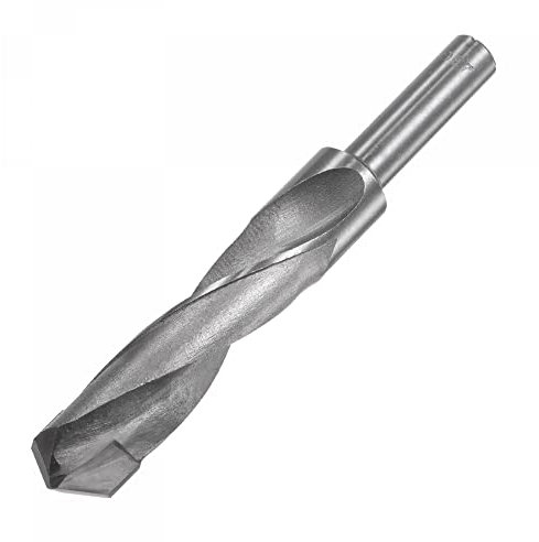 sourcing map Spiralbohrer Hartmetall Metallbohrer mit reduziertem Schaft 1/2 Zoll Gerade 23mm