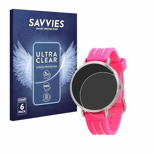 Savvies Schutzfolie für Kiddus Children's Learning Watch | 6 Stück Transparenter Displayschutz Made in Germany Ultra-Klar Displayschutz-Folie