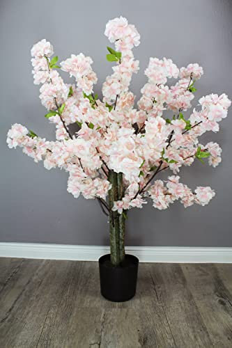 Arnusa KP Kirsche Cerisier en Fleurs Cerisier Plante Artificielle Arbre Artificiel Fleur de Cerisier Plante d'intérieur (Rose 80 cm) Extra Large