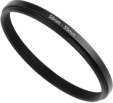 58mm to 55mm Step-Down Ring Filter Adapter,for All Brands UV ND CPL, Metal Ring Step-Down Rings Adapter Filter (58mm-55mm)