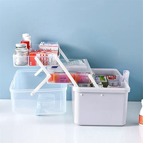 LIKEUDO 34 x 19 x 21.5 cm White 3 Layer First Aid Storage Box - Family & Emergency Medicine Organizer