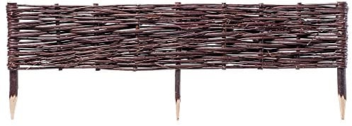 KADAX Palissades en Osier Naturel pour Jardin, Clôtures Décoratives pour Délimiter, Orner et Sublimer Votre Espace Exterieur (100 x 20 cm, 1 Pièce)