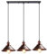 iDEGU 3-flammige Pendelleuchte Industrielle Hängelampe Stil Edison Vintage Pendellampe mit 22cm Metall Lampenschirm E27 Fassung Rost Hängeleuchte für Esszimmer Küche Wohnzimmer (Balken)